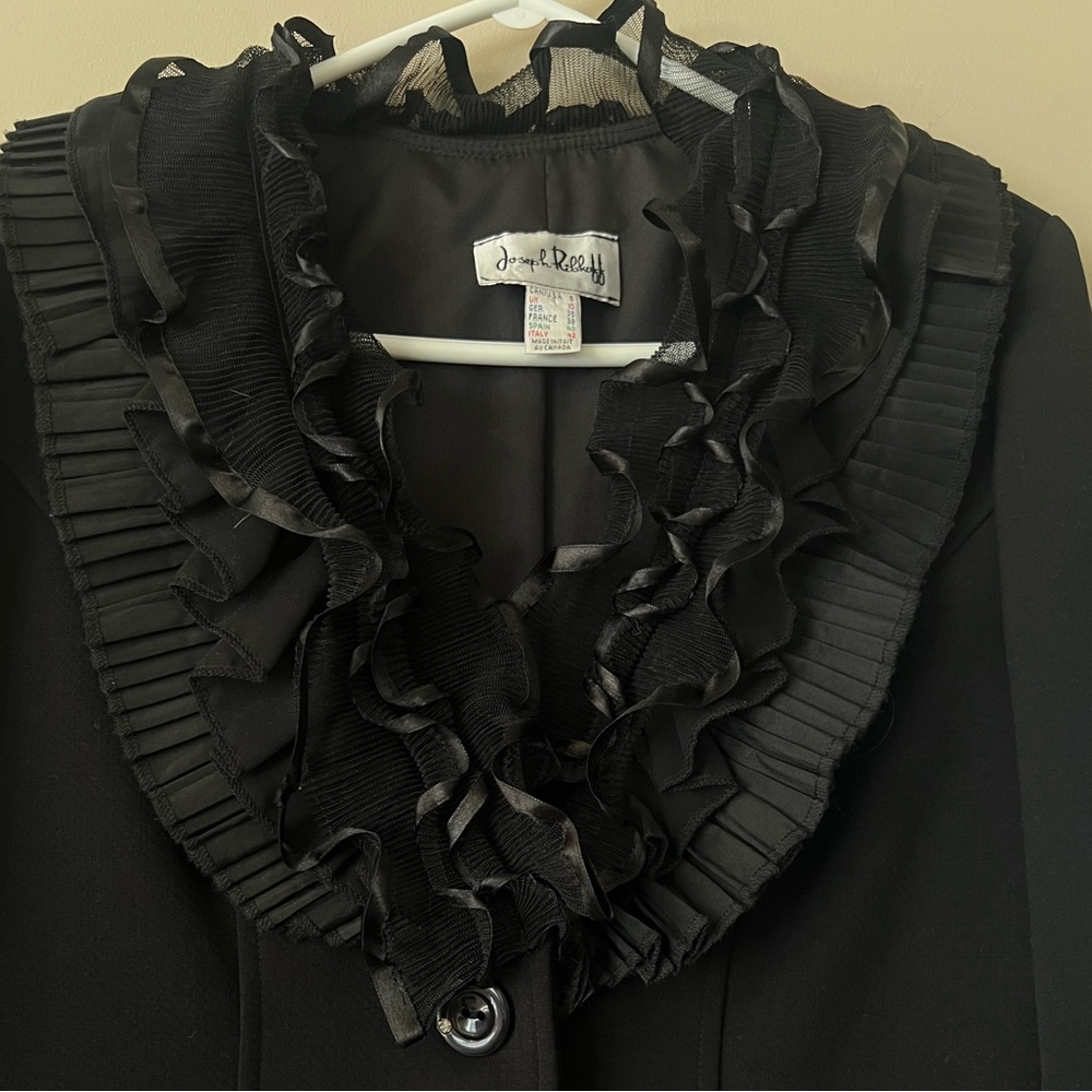 77. Joseph Ribkoff Ruffle Collar Blazer Size 8 - Picture 4 of 8